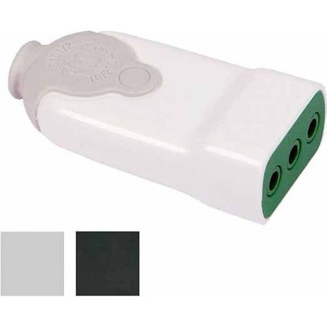 Enchufe recto 10A+T Negro 81011 Fme