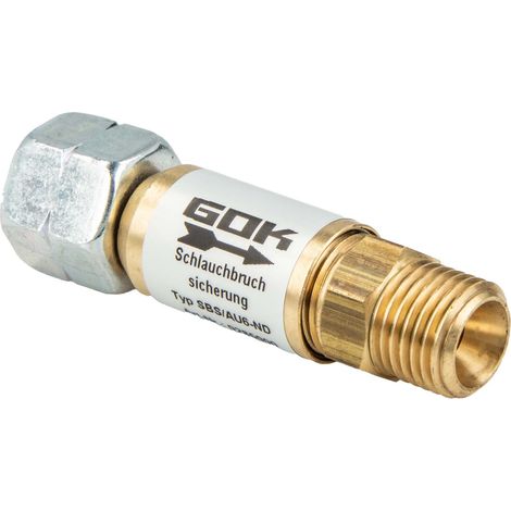 GOK Schlauchbruchsicherung SBS/AU G 1/4 LH-ÜM x G 1/4 LH-KN 50 mbar Niederdruck (1/4)