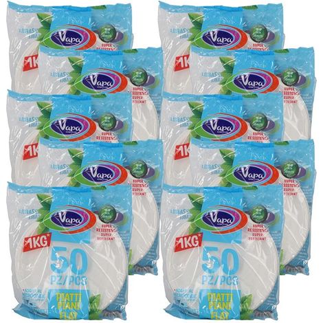 VAPA 500 PIATTI PIANI RIUTILIZZABILI SUPER RESISTENTI ADATTI AL MICROONDE (1/2)