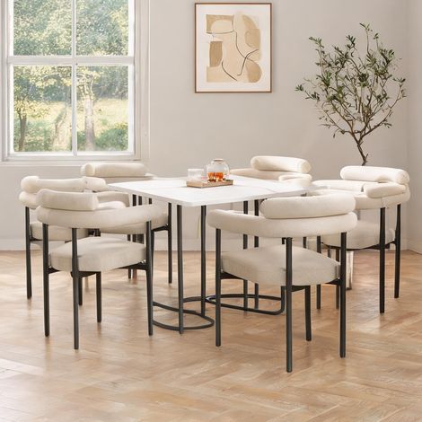 Lot de 6 chaises de salle à manger design en tissu effet suédé (1/5)