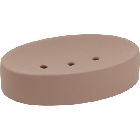 Porte savon en gres effet rubber - cappuccino - Tendance (1/2)