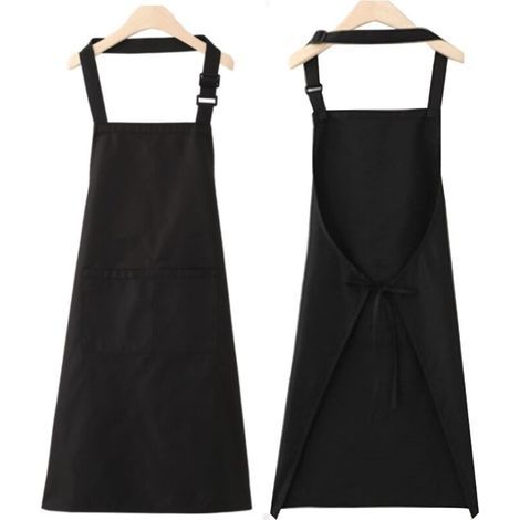 4-Pack Chef Aprons, Black Apron with 2 Pockets, Waterproof Adjustable Apron for Men and Women, Professional Kitchen Apron for Cooking, Gardening, Restaurant, BBQ, Cafe (1/5)