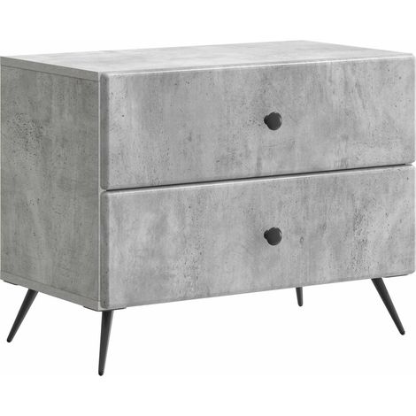 vidaXL  Bedside Cabinet  with Drawer Concrete Grey 62 x 34.5 x 47.5 cm