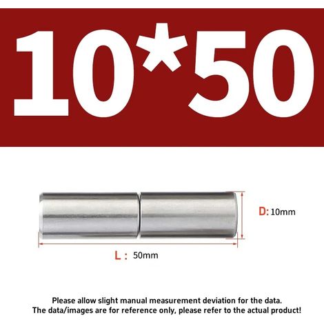 (10 x 50 mm - Lot de 2) Charnières cylindriques soudées mâles et femelles en acier inoxydable 304, accessoires amovibles pour portes, fenêtres et portails (1/5)