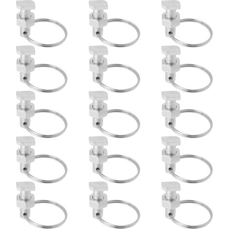 15 PiÚces Boulons de Serre avec Anneaux Adaptés Aux Canaux de Tiges de Verre de Serre de 6,5 Mm à 10,5 Mm de Large pour Plantes Grimpantes Construction de Serre 22 X 10 Mm Argent (1/5)