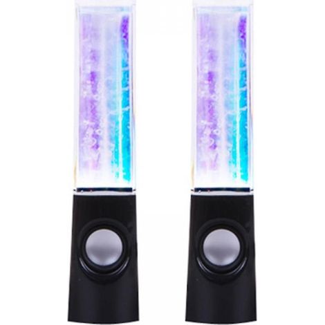 Fontaine d'eau LED colorée avec spectacle son et lumière, fontaine dansante pour PC, lecteur MP3, ordinateurs portables, noire. (1/5)