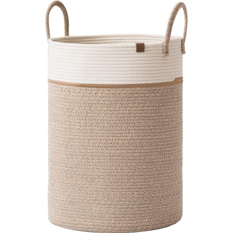 LA JOLIE MUSE Paniers de Rangement en Corde Tressée - Grand Panier en Coton, Panier à Linge pour ranger Couvertures, Jouets pour Enfants, Panier de Buanderie pour Vêtements Bébé (1/5)