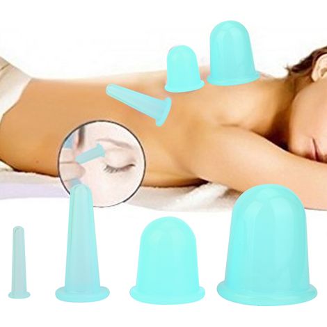 Ventouses Visage 4 Pièces - Soin Anti-Rides Lifting Fermeté - Thérapie Faciale (Vert) (1/5)