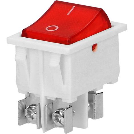 Interrupteur On-Off 10A 250V Lumière Rouge - Blanc - SILUMEN