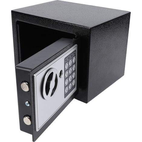 Petit coffre-fort acier à code et clé pour argent documents armoire sécurité (1/5)