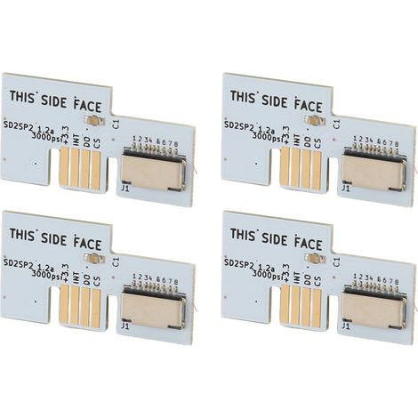 Adaptateur pour carte microSD (lecteur de cartes mémoire pour consoles de jeux GC SD2SP2 SDLoad SDL, lot de 4, blanc) (1/5)