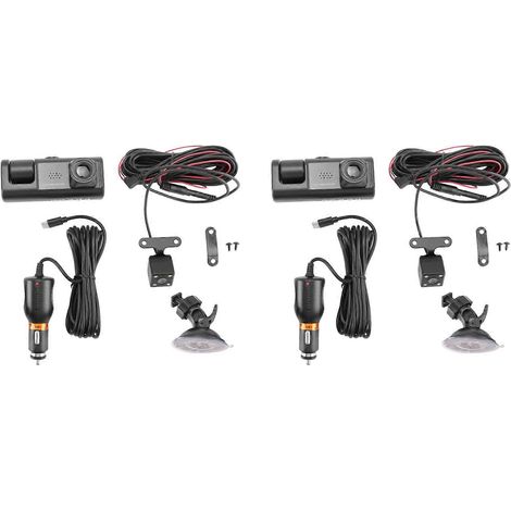 Caméra embarquée 3 canaux HD 1080p avec 2 objectifs, vision nocturne, vision nocturne, enregistreur vidéo intégré pour voiture (avant et arrière). (1/5)