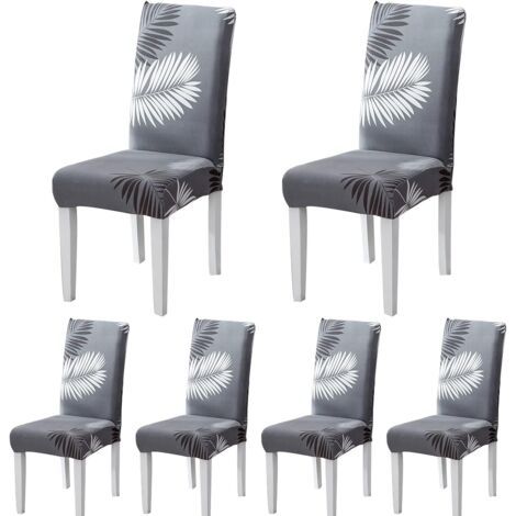 Housse de Chaise, Housse de Chaise Salle à Manger 4/6 Pièces Housse Chaise Extensible pour Mariage Moderne, Hôtel, Décor de Restaurant (Moderne A, 6 pièces) (1/5)