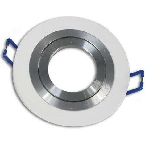 TrAdE Shop Traesio - Porta Faretto Da Incasso Per Faretto Rotondo Acciaio Orientabile Portalampada P2 - Bianco