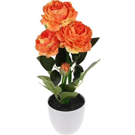 Ambiance Naturelle et Élégante de Pivoine Artificielle Orange en Plastique et Tissu, Décoration Réaliste Ornement Décoratif pour Intérieur pour Maison (1/5)