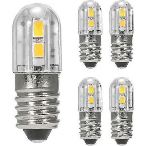 Lot de 2 ampoules LED 6 V E10 avec culot à vis 2835 et 4 puces SMD jaunes (mise à niveau) (1/3)