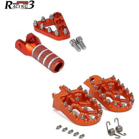 Repose-pieds, pédales de frein et de sélecteur de vitesse pour motos KTM SX, XC, SXS, EXC, EXCF, XCF, XCW, SXF 125, 150, 200, 250, 300, 400 et 450. (1/5)