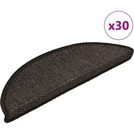 vidaXL Tappeti Adesivi Scale Aspetto Sisal 30 pz 56x17x3 cm Antracite