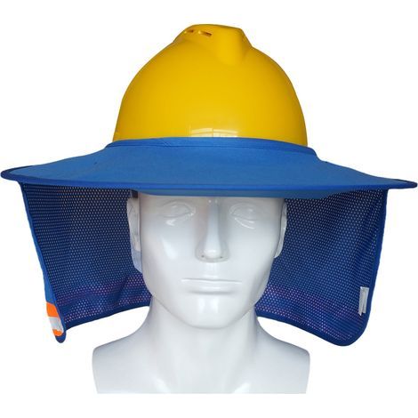 Sun Visor for Safety Helmet – Blue, Polyester, One Size (1/3)