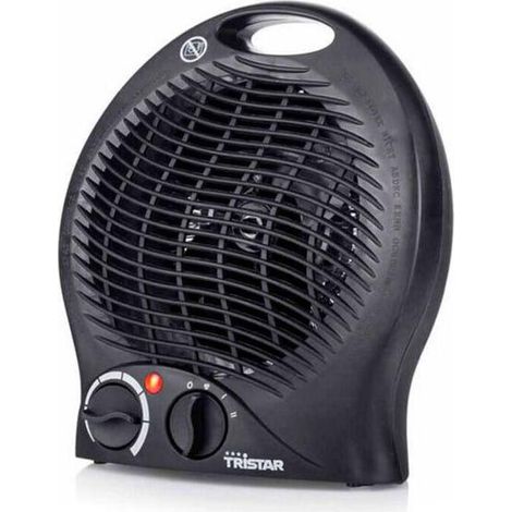 Ventilateur soufflant céramique Tristar KA-5037 2000W, noir, chauffage d’appoint mobile, compact et silencieux, idéal bureau et maison. (1/4)