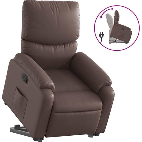 Maison Exclusive - Relaxsessel mit Aufstehhilfe Braun Kunstleder