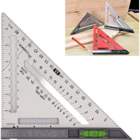 Équerre Triangulaire Détachable en Alliage D'aluminium de Haute Précision, 7 pouces, avec Niveau, pour le Travail du Bois, Équerre de Menuiserie, Règle Triangulaire pour le Travail du Bois (1/5)