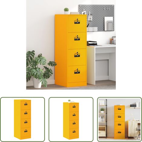 Schubladen - Aktenschrank mit Schubladen 2 pcs Senfgelb 44 x 50 x 106,5 cm (1/5)