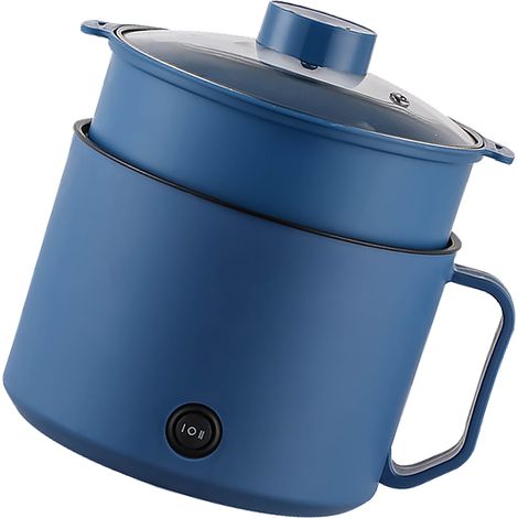 Mini fondue chinoise portable à chauffage rapide et facile à nettoyer, multi-usages, idéale pour la maison, les dortoirs et le bureau (prise australienne 220 V, bleue, une seule casserole + panier). (1/5)