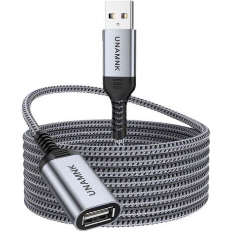 FENOPLASTICALot de 1 câble d'extension USB2.0 de type A mâle vers femelle, matériau durable, transfert de données rapide, compatible avec imprimante, clavier USB, clé USB, disque dur (1/4)