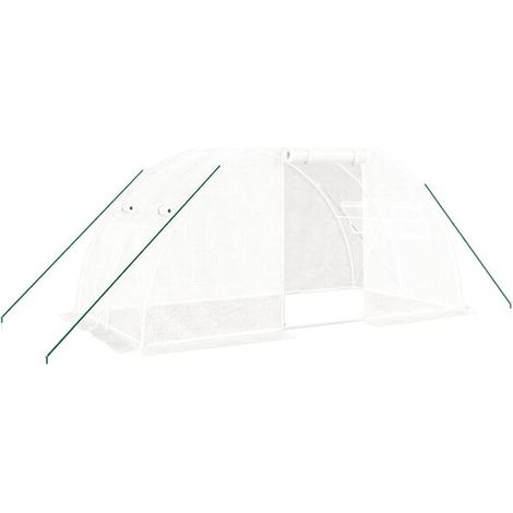 Serre à structure en acier blanc, 8 mètres carrés, 4 x 2 x 2 mètres (1/5)