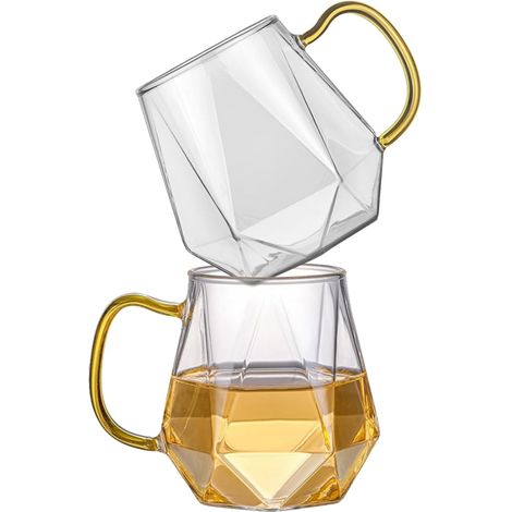 Tasses à café verre borosilicate résistant à la chaleur cappuccino expresso thé lait jus bière boissons chaudes froides 300 ml (1/5)