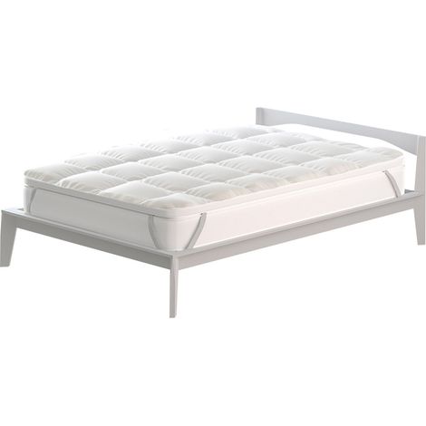 Topper Singolo Trapuntato 600 gr/mq con Elastici Plus Bianco (1/5)