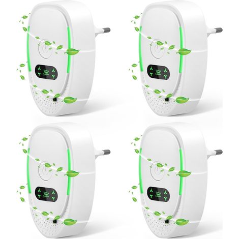 Purificateur d’Air Ionique à Brancher, Lot de 4 Mini Ioniseurs Plug-in pour Chambre Maison Bureau, Anti Odeurs Fumée Animaux, Silencieux avec Veilleuse LED (1/5)