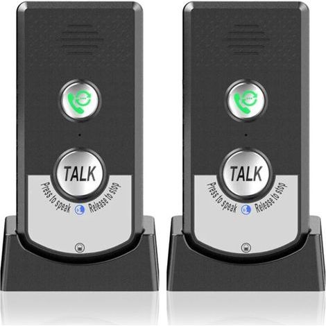 Set de 2 interphones sans fil pour maison - Appel bidirectionnel - Longue portée - Pour personnes âgées - Portable.
