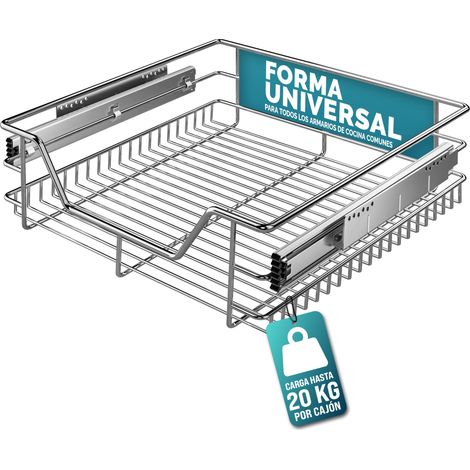 CASARIA® Cajón Telescópico Extraíble para Muebles Armarios de Cocina 30cm/40cm/50cm/60cm Para armario de 50cm de ancho