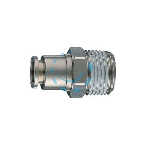 RACCORDO DRITTO CON INNESTO AUTOMATICO E FILETTATO MASCHIO CONICO - attacco conico 1/4"M ø mm.10 art.50/A8