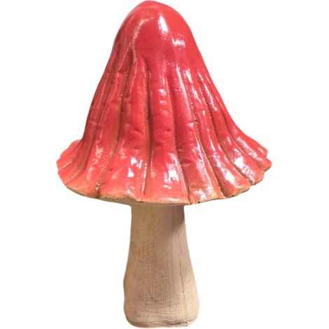 Dekofigur Pilz 30 x 17 cm rot/creme