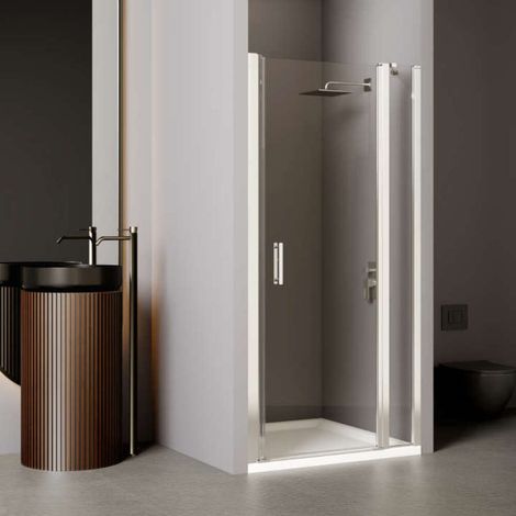 Paroi de douche pivotante ROTH avec élément fixe EQUI 2MS - 800x2000mm - Profilé Argent poli Verre clair déperlant