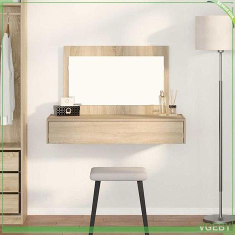 Table de maquillage - ABI - Marron - Bois d'ingénierie - 100 x 40 x 70 cm (1/5)