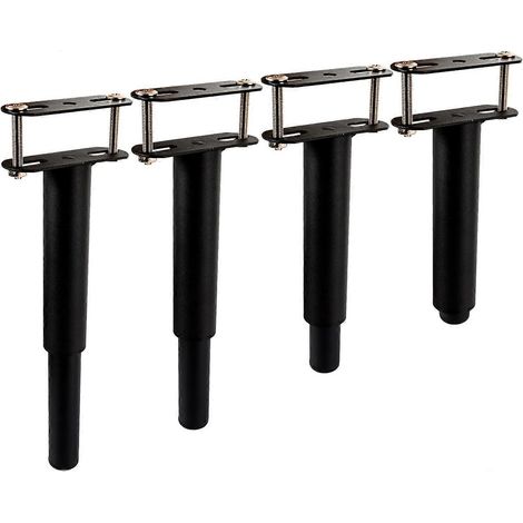 Verstellbare Schrankbeine 7–13 Zoll, 4er-Pack, T-förmige, robuste Lattenrost-Stützbeine aus Edelstahl für Bettrahmen, DI-7 13 Zoll (33 cm), Schwarz