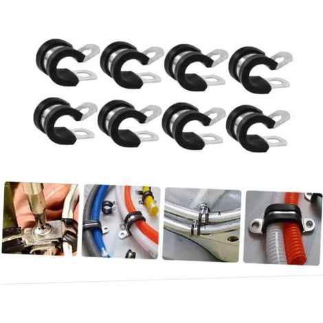 Colliers de fixation de tubes P-Clips de serrage avec insert en caoutchouc choix: Ø 50mm / Band 15mm, 8 Pièces (1/4)