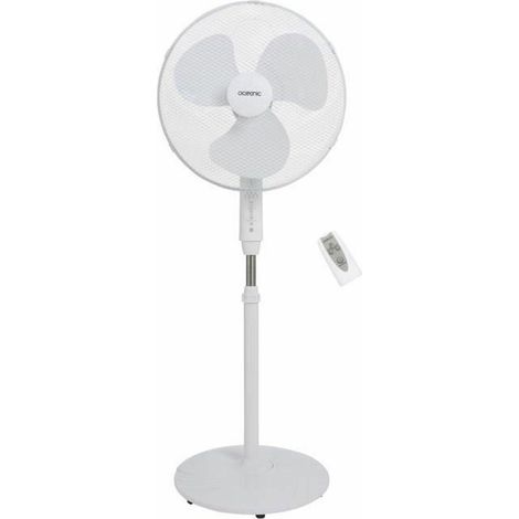 OCEANIC Standventilator - 45 W - Ø 44 cm - 3 Geschwindigkeiten - Oszillierend - Neigbar - Weiß