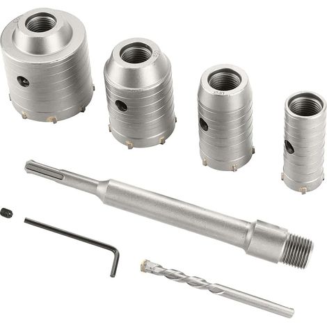Kit de Scie Cloche à Béton, Forets de 30 40 50 65 mm pour Perceuses à Percussion SDS Plus, Forets Circulaires, de Scies Cloche pour Brique (1/5)