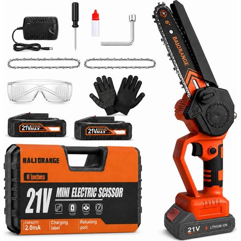 Mini tronçonneuse sans fil 6'' 21V 900W avec 2 batteries