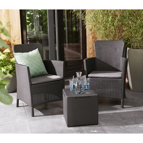 Keter Miami 2 Seater Balcony Set - Grey (1/4)
