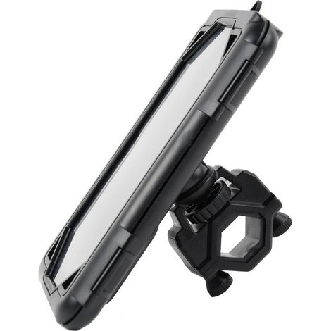 Custodia impermeabile per bicicletta e moto con supporto per cellulare di piccole dimensioni (20-29 mm) e supporto per manubrio, impermeabile con touchscreen (20-29 mm). (1/2)