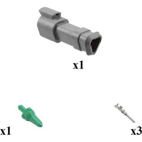 Kit connettore serie DT femmina porta maschio 3 vie E008