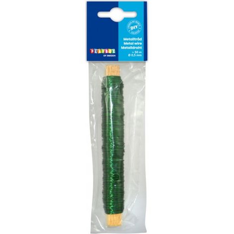 Décoration en fil métallique vert à faire soi-même, 50 m, Ø 0,5 mm (1/3)
