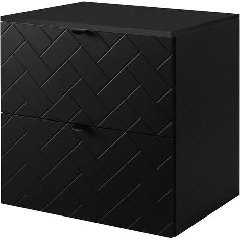 Mobile da bagno, Nero Opaco, 60 x 57 x 46 cm, Maniglie Nere (1/5)