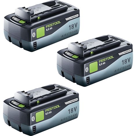 Juego de baterías Festool 3x BP 18 Li 8.0 HP-ASI batería 18 V 8.0 Ah ( 3x 577323 ) 8000 mAh Li-ion con indicador de nivel de carga (1/4)